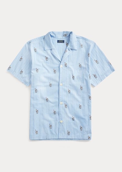 Top Pijama Polo Ralph Lauren Hombre Azules / Multicolor - Rowing Bear - DIFAX5634